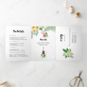 Waterverf Exotic Aloha Luau Bachelorette Weekend Drieluik Uitnodiging (Binnen)