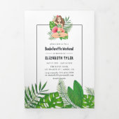 Waterverf Exotic Aloha Luau Bachelorette Weekend Drieluik Uitnodiging (Cover)