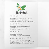 Waterverf Exotic Aloha Luau Bachelorette Weekend Drieluik Uitnodiging (Binnenzijde eerst)