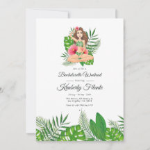 Waterverf Exotische Aloha Luau Bachelorette Weeken