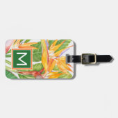 Waterverf exotische bloemen bagagelabel (Voorkant horizontaal)