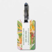 Waterverf exotische bloemen bagagelabel (Achterkant verticaal)