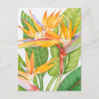 Waterverf exotische bloemen