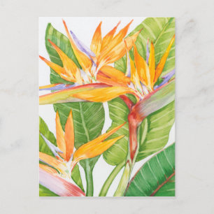 Waterverf exotische bloemen briefkaart