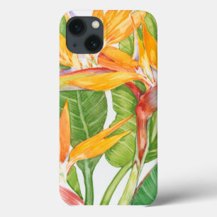 Waterverf exotische bloemen iPhone 13 hoesje