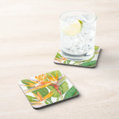 Waterverf exotische bloemen drankjes onderzetter (Rechterzijde)