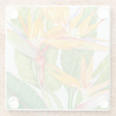 Waterverf exotische bloemen glazen onderzetter (Achterkant)