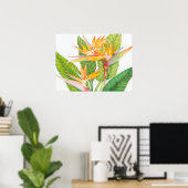 Waterverf exotische bloemen poster (Thuiskantoor)