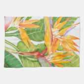 Waterverf exotische bloemen theedoek (Horizontaal)