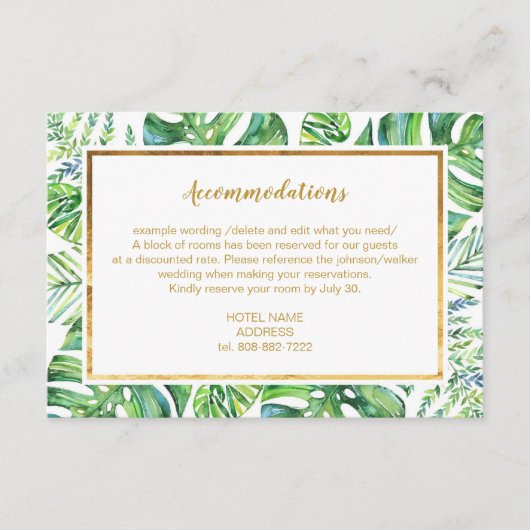 Waterverf Exotische Planten Details Kaart (Voorkant)