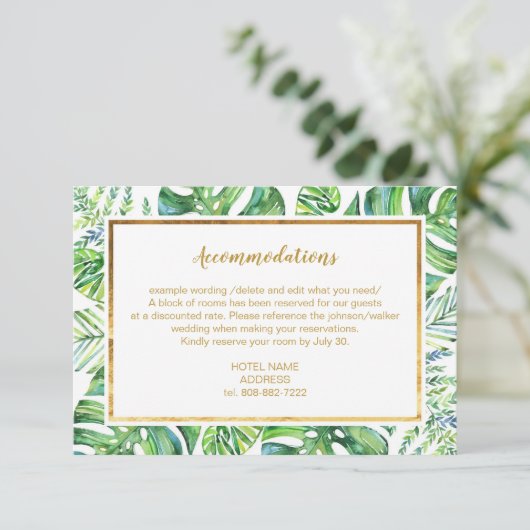 Waterverf Exotische Planten Details Kaart (Staand voorkant)