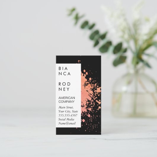 Waterverf Expressieve Splatter Visitekaartje (Staand voorkant)