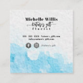 Waterverf Expressionist Pink Tulips Florist Vierkante Visitekaartje (Achterkant)