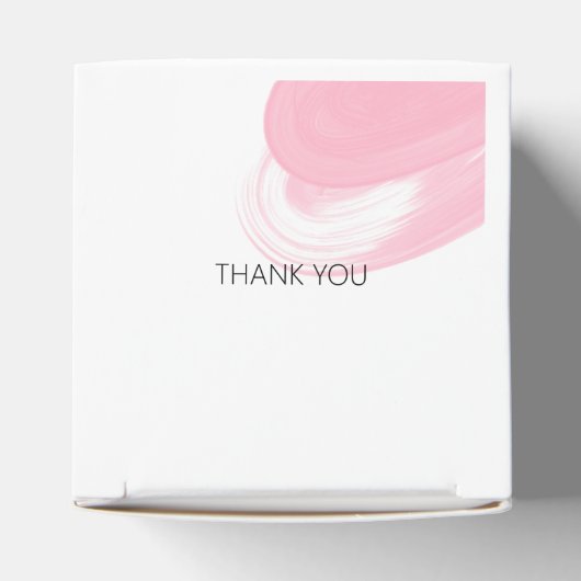 Waterverf Eye Brushstroke Blush Pink Dank u QR Bedankdoosjes (Bovenkant)