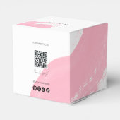 Waterverf Eye Brushstroke Blush Pink Dank u QR Bedankdoosjes (Achterkant)