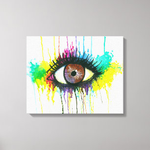 Waterverf Eye Canvas Afdruk