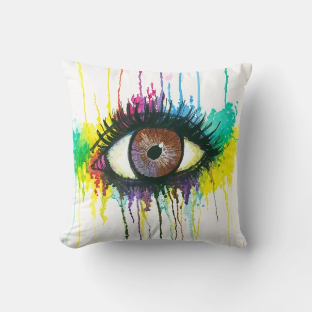 Waterverf Eye Kussen (Voorkant)