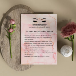 Waterverf Eyelash Browbar Instructies voor nazorg Visitekaartje