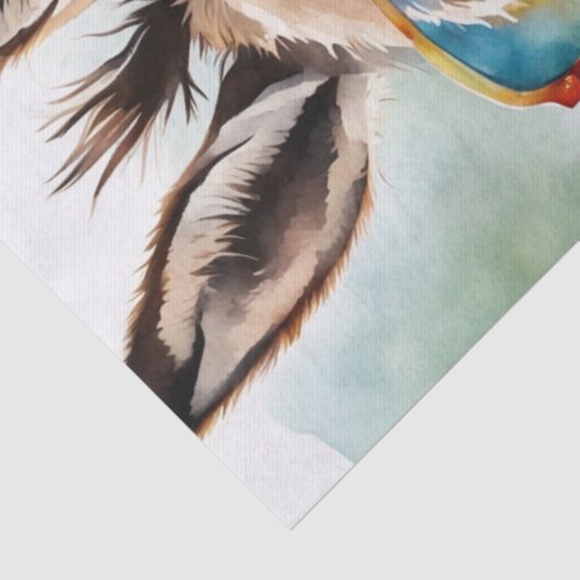 Waterverf Ezel met Regenboogbril Decoupage Tissuepapier (Detail)