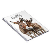 Waterverf ezels gepersonaliseerd notitieboek (Rechterzijde)