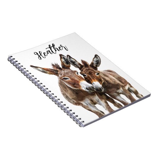 Waterverf ezels gepersonaliseerd notitieboek (Rechterzijde)