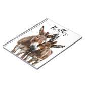 Waterverf ezels gepersonaliseerd notitieboek (Linkerzijde)