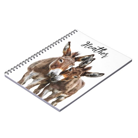 Waterverf ezels gepersonaliseerd notitieboek (Linkerzijde)