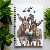 Waterverf ezels gepersonaliseerd notitieboek