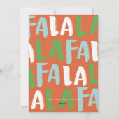 Waterverf Fa La La Red kerstvakantie Feestdagenkaart (Achterkant)