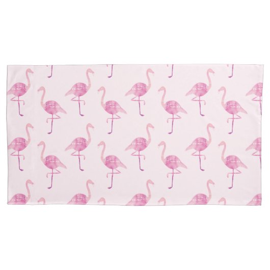 Waterverf Fabulous Flamingo Reversible Pillow Kussensloop (Voorkant)