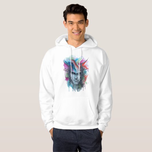 Waterverf Face Hoodie (Voorkant volledig)