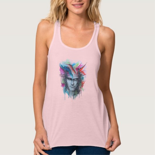 Waterverf Face T-shirt (Voorkant)