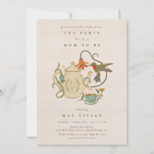 Waterverf Faecore bloementhee Party Baby shower