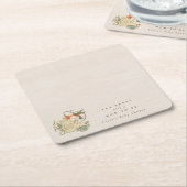 Waterverf Faecore bloementhee Party Baby shower Kartonnen Onderzetters (Schuin)