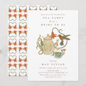 Waterverf Faecore bloementhee Party Vrijgezellenfe Kaart (Voorkant / Achterkant)