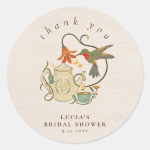 Waterverf Faecore bloementheefeest dank u Ronde Sticker