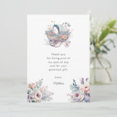 Waterverf Fairy Baby Kinderwagen Douche Bedankkaart (Staand voorkant)