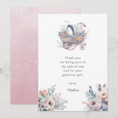 Waterverf Fairy Baby Kinderwagen Douche Bedankkaart (Voorkant / Achterkant)