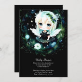 Waterverf Fairy Baby shower Uitnodiging (Voorkant / Achterkant)