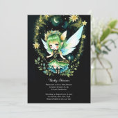 Waterverf Fairy Baby shower Uitnodiging (Staand voorkant)