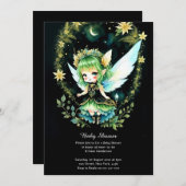 Waterverf Fairy Baby shower Uitnodiging (Voorkant / Achterkant)