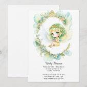 Waterverf Fairy Baby shower Uitnodiging (Voorkant / Achterkant)