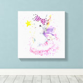 Waterverf Fairy Bunny Canvas Afdruk (Insitu (Houten vloer))