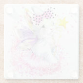 Waterverf Fairy Bunny Glazen Onderzetter (Achterkant)