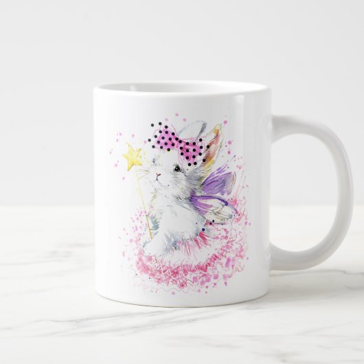 Waterverf Fairy Bunny Grote Koffiekop (Rechts)