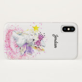 Waterverf Fairy Bunny | Jouw namen toevoegen Case-Mate iPhone Case (Achterkant (horizontaal))