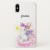 Waterverf Fairy Bunny | Jouw namen toevoegen Case-Mate iPhone Case (Achterkant)