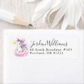 Waterverf Fairy Bunny | Jouw namen toevoegen Etiket (Insitu)