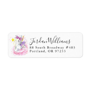 Waterverf Fairy Bunny Jouw namen toevoegen Etiket