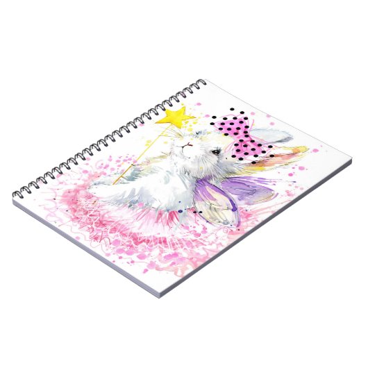 Waterverf Fairy Bunny Notitieboek (Linkerzijde)